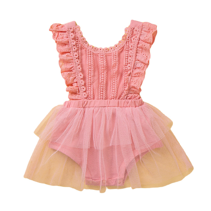 Baby Girls Solid Color Rompers Wholesale 230213428