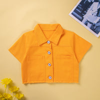 Load image into Gallery viewer, 2 Pieces Set Baby Kid Girls Solid Color Tops And Shorts Wholesale 230213435
