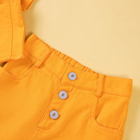 Load image into Gallery viewer, 2 Pieces Set Baby Kid Girls Solid Color Tops And Shorts Wholesale 230213435
