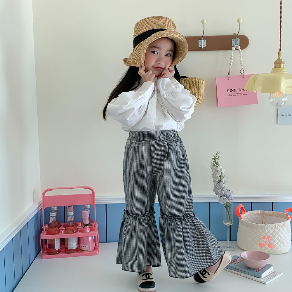 Baby Kid Girls Checked Pants Wholesale 230213443