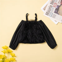 Load image into Gallery viewer, 2 Pieces Set Baby Kid Girls Solid Color Tops And Ripped Jeans Wholesale 23021374
