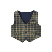 Load image into Gallery viewer, 3 Pieces Set Baby Boys Dressy Bow Rompers Checked Vests Waistcoats And Pants Wholesale 23021397
