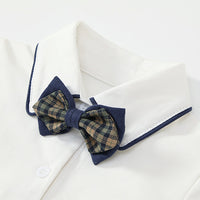 Load image into Gallery viewer, 3 Pieces Set Baby Boys Dressy Bow Rompers Checked Vests Waistcoats And Pants Wholesale 23021397
