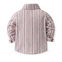 Load image into Gallery viewer, 2 Pieces Set Baby Kid Boys Striped Bow Shirts And Solid Color Jumpsuits Wholesale 230216102
