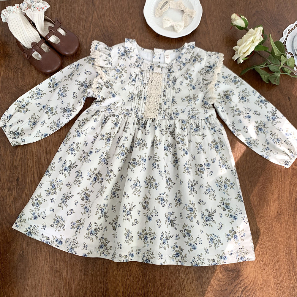 Baby Kid Girls Flower Print Dresses Wholesale 230216114
