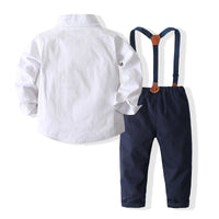 Load image into Gallery viewer, 2 Pieces Set Baby Kid Boys Birthday Party Bow Shirts And Solid Color Jumpsuits Wholesale 23021612
