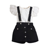Load image into Gallery viewer, 2 Pieces Set Baby Kid Girls Solid Color Tops And Rompers Wholesale 23021613

