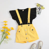 Load image into Gallery viewer, 2 Pieces Set Baby Kid Girls Solid Color Tops And Rompers Wholesale 23021613
