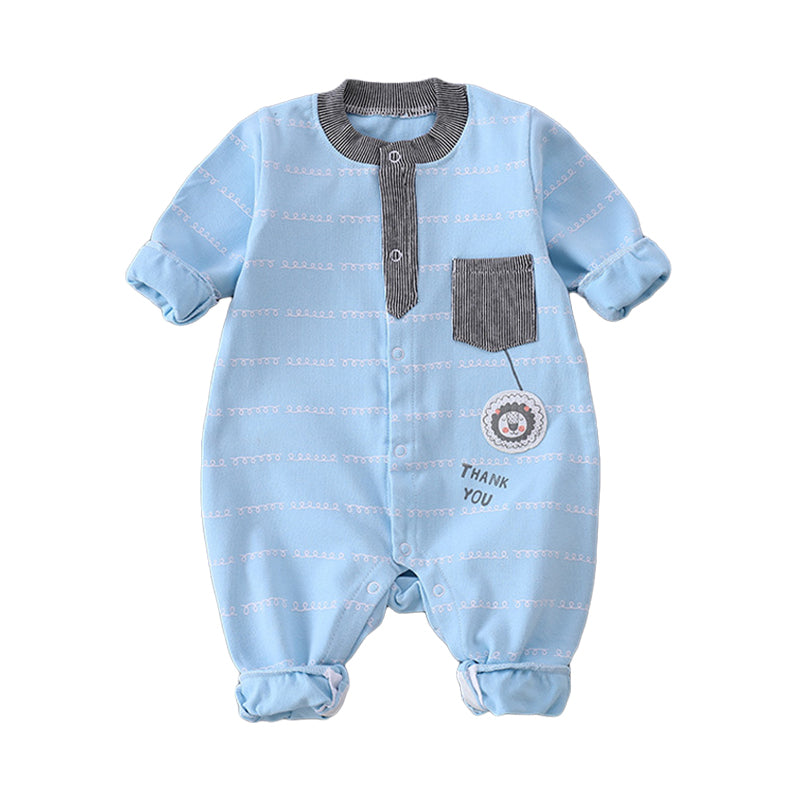 Baby Unisex Striped Letters Jumpsuits Wholesale 23021614
