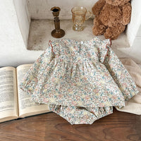Load image into Gallery viewer, 2 Pieces Set Baby Girls Flower Print Dresses And Shorts Wholesale 230216151
