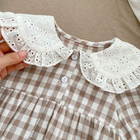 Load image into Gallery viewer, Baby Girls Checked Rompers Wholesale 230216186
