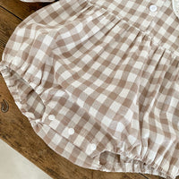 Load image into Gallery viewer, Baby Girls Checked Rompers Wholesale 230216186
