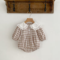 Load image into Gallery viewer, Baby Girls Checked Rompers Wholesale 230216186
