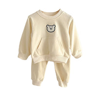 Load image into Gallery viewer, 2 Pieces Set Baby Unisex Striped Animals Cartoon Hoodies Sweatshirts And Pants Wholesale 230216193
