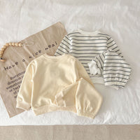 Load image into Gallery viewer, 2 Pieces Set Baby Unisex Striped Animals Cartoon Hoodies Sweatshirts And Pants Wholesale 230216193
