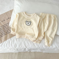 Load image into Gallery viewer, 2 Pieces Set Baby Unisex Striped Animals Cartoon Hoodies Sweatshirts And Pants Wholesale 230216193
