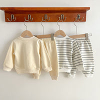 Load image into Gallery viewer, 2 Pieces Set Baby Unisex Striped Animals Cartoon Hoodies Sweatshirts And Pants Wholesale 230216193
