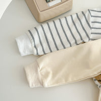 Load image into Gallery viewer, 2 Pieces Set Baby Unisex Striped Animals Cartoon Hoodies Sweatshirts And Pants Wholesale 230216193
