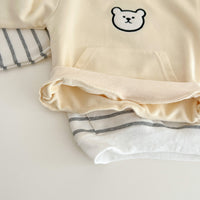 Load image into Gallery viewer, 2 Pieces Set Baby Unisex Striped Animals Cartoon Hoodies Sweatshirts And Pants Wholesale 230216193
