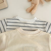 Load image into Gallery viewer, 2 Pieces Set Baby Unisex Striped Animals Cartoon Hoodies Sweatshirts And Pants Wholesale 230216193
