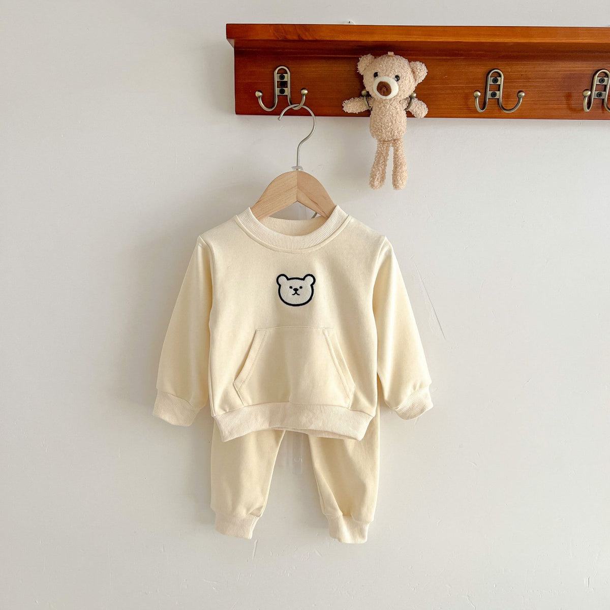 2 Pieces Set Baby Unisex Striped Animals Cartoon Hoodies Sweatshirts And Pants Wholesale 230216193