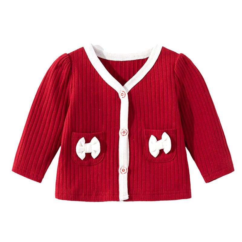 Baby Girls Solid Color Cardigan And Rompers Wholesale 230216212