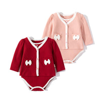 Load image into Gallery viewer, Baby Girls Solid Color Cardigan And Rompers Wholesale 230216212
