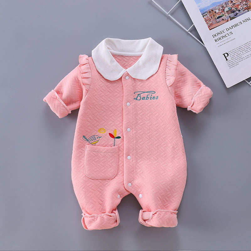 Baby Unisex Cartoon Embroidered Jumpsuits Wholesale 23021622