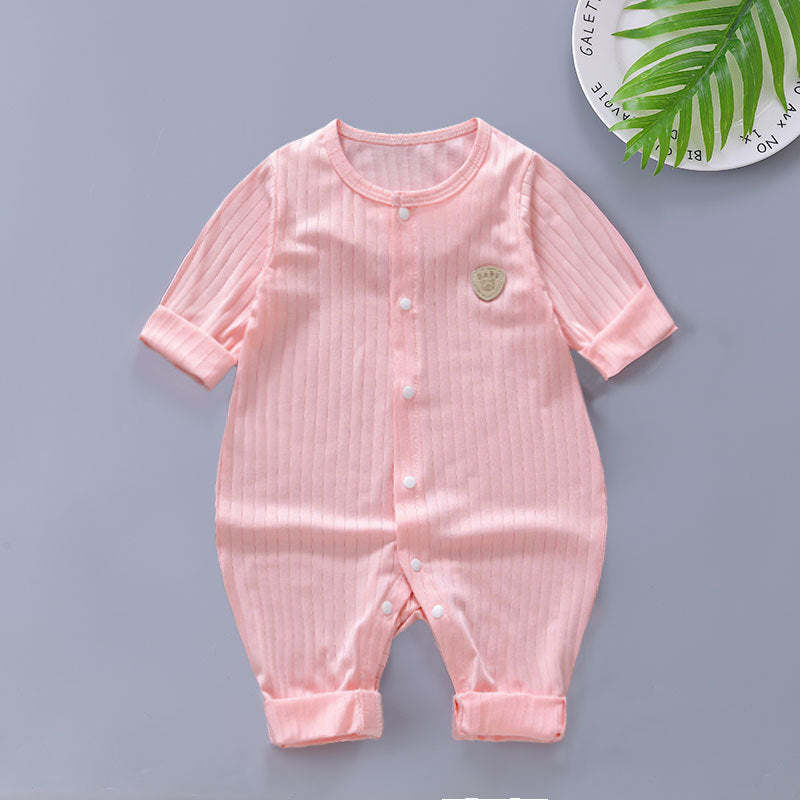 Baby Unisex Striped Cartoon Print Jumpsuits Wholesale 23021632
