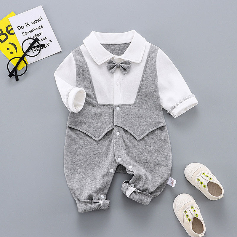 Baby Boys Color-blocking Bow Jumpsuits Wholesale 23021640