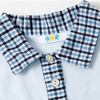 Load image into Gallery viewer, 2 Pieces Set Baby Kid Boys Checked Polo Shirts And Shorts Wholesale 23021642
