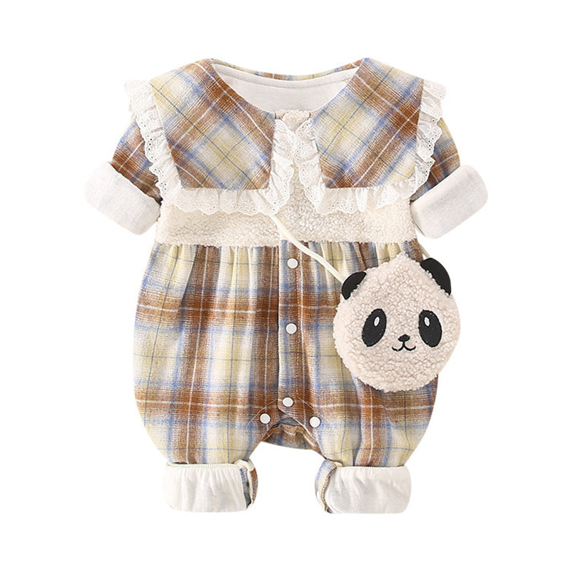Baby Girls Checked Jumpsuits Wholesale 23021654