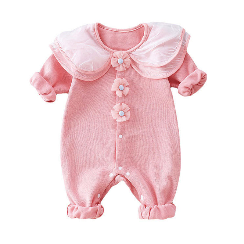 Baby Girls Flower Jumpsuits Wholesale 23021656