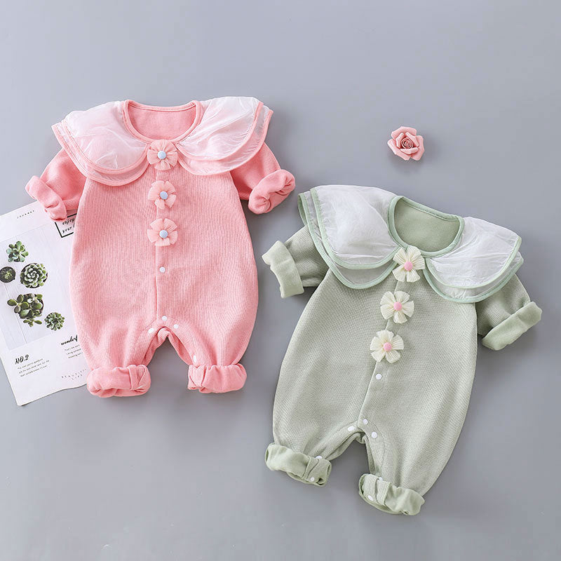 Baby Girls Flower Jumpsuits Wholesale 23021656