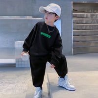 Load image into Gallery viewer, 2 Pieces Set Kid Boys Letters Hoodies Sweatshirts And Solid Color Pants Wholesale 23021661
