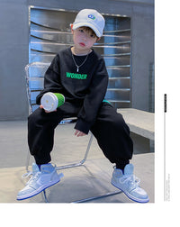 Load image into Gallery viewer, 2 Pieces Set Kid Boys Letters Hoodies Sweatshirts And Solid Color Pants Wholesale 23021661
