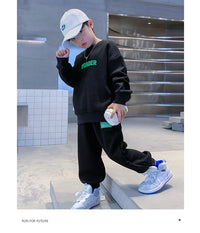 Load image into Gallery viewer, 2 Pieces Set Kid Boys Letters Hoodies Sweatshirts And Solid Color Pants Wholesale 23021661
