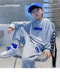 Load image into Gallery viewer, 2 Pieces Set Kid Boys Letters Hoodies Sweatshirts And Solid Color Pants Wholesale 23021661

