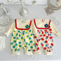 Load image into Gallery viewer, Baby Girls Flower Print Jumpsuits Wholesale 23021665
