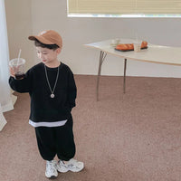 Load image into Gallery viewer, 2 Pieces Set Baby Kid Boys Solid Color Hoodies Sweatshirts And Pants Wholesale 23021669
