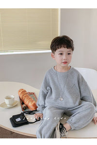 Load image into Gallery viewer, 2 Pieces Set Baby Kid Boys Solid Color Hoodies Sweatshirts And Pants Wholesale 23021669
