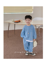 Load image into Gallery viewer, 2 Pieces Set Baby Kid Boys Solid Color Hoodies Sweatshirts And Pants Wholesale 23021669
