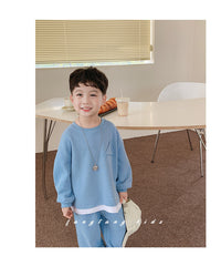 Load image into Gallery viewer, 2 Pieces Set Baby Kid Boys Solid Color Hoodies Sweatshirts And Pants Wholesale 23021669
