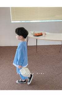 Load image into Gallery viewer, 2 Pieces Set Baby Kid Boys Solid Color Hoodies Sweatshirts And Pants Wholesale 23021669
