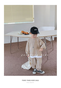 Load image into Gallery viewer, 2 Pieces Set Baby Kid Boys Solid Color Hoodies Sweatshirts And Pants Wholesale 23021669
