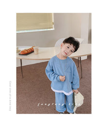Load image into Gallery viewer, 2 Pieces Set Baby Kid Boys Solid Color Hoodies Sweatshirts And Pants Wholesale 23021669
