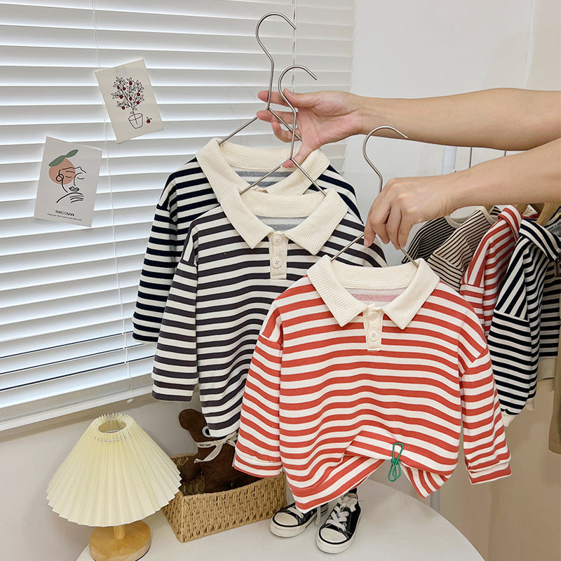 Baby Kid Girls Striped Hoodies Sweatshirts Wholesale 23021676