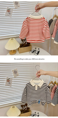 Load image into Gallery viewer, Baby Kid Girls Striped Hoodies Sweatshirts Wholesale 23021676

