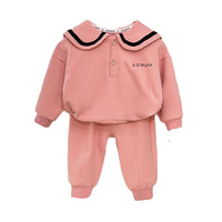 Load image into Gallery viewer, 2 Pieces Set Baby Kid Girls Letters Hoodies Sweatshirts And Solid Color Pants Wholesale 23021677
