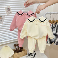 Load image into Gallery viewer, 2 Pieces Set Baby Kid Girls Letters Hoodies Sweatshirts And Solid Color Pants Wholesale 23021677
